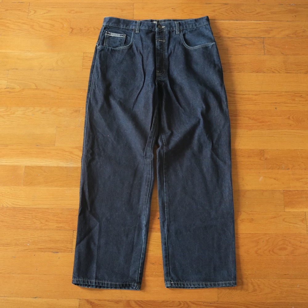 Marithe Francois Girbaud Jeans Mens Blue Baggy Streetwear 36x32 Wide Leg Denim